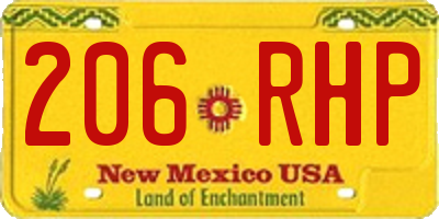 NM license plate 206RHP