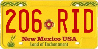 NM license plate 206RID