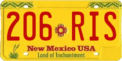 NM license plate 206RIS