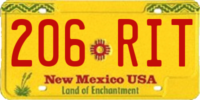 NM license plate 206RIT