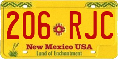 NM license plate 206RJC