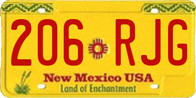 NM license plate 206RJG