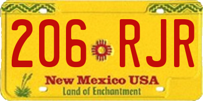 NM license plate 206RJR