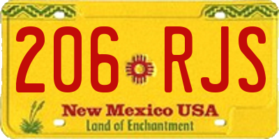 NM license plate 206RJS