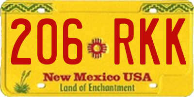 NM license plate 206RKK