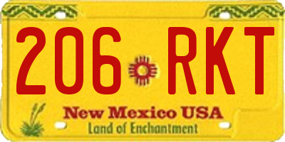 NM license plate 206RKT