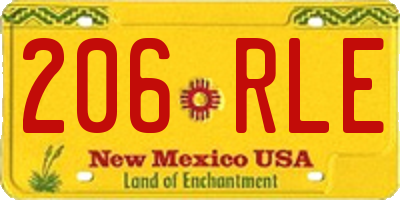 NM license plate 206RLE