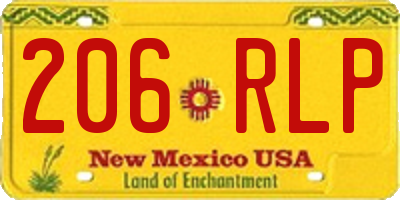 NM license plate 206RLP