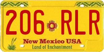 NM license plate 206RLR