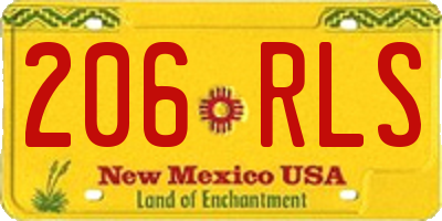 NM license plate 206RLS