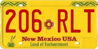 NM license plate 206RLT