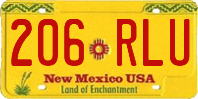NM license plate 206RLU