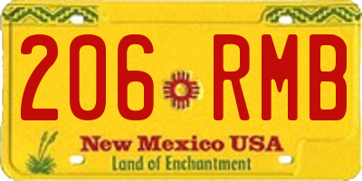 NM license plate 206RMB