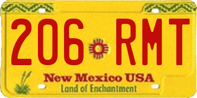 NM license plate 206RMT