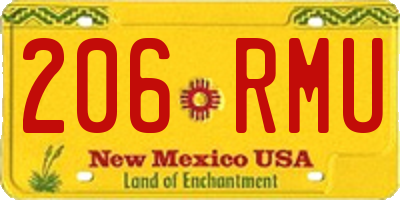 NM license plate 206RMU
