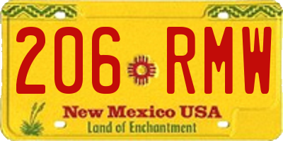 NM license plate 206RMW