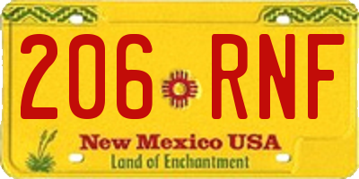 NM license plate 206RNF