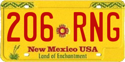 NM license plate 206RNG