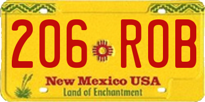 NM license plate 206ROB