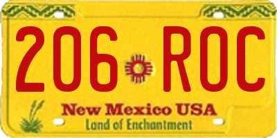 NM license plate 206ROC