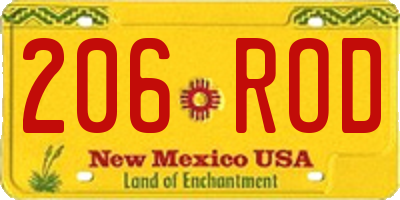 NM license plate 206ROD