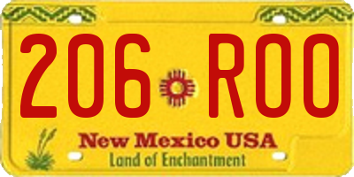 NM license plate 206ROO