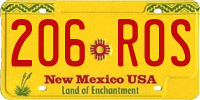 NM license plate 206ROS