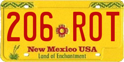 NM license plate 206ROT