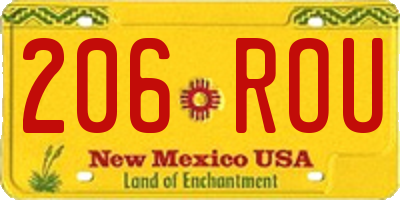 NM license plate 206ROU