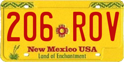NM license plate 206ROV