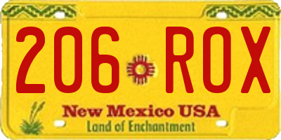NM license plate 206ROX