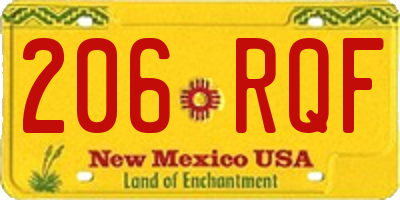 NM license plate 206RQF