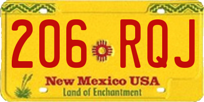 NM license plate 206RQJ