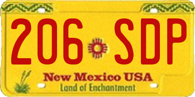 NM license plate 206SDP