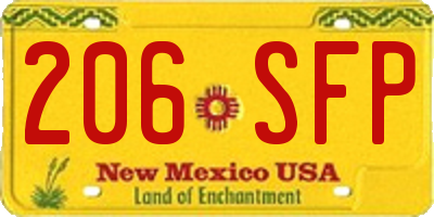 NM license plate 206SFP