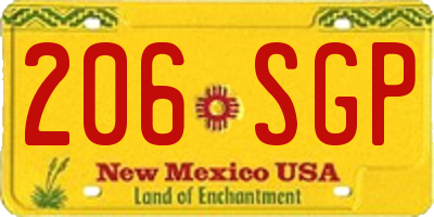 NM license plate 206SGP
