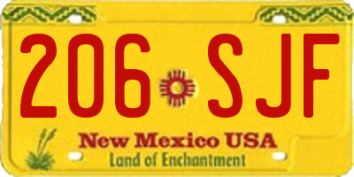 NM license plate 206SJF