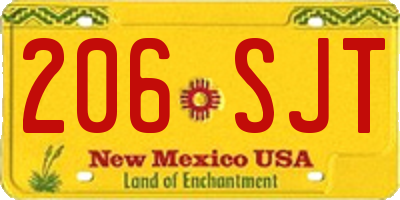 NM license plate 206SJT