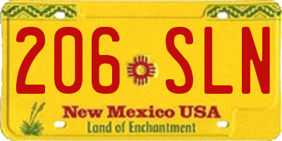 NM license plate 206SLN