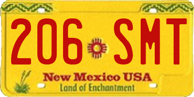 NM license plate 206SMT