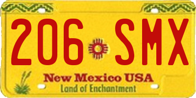 NM license plate 206SMX