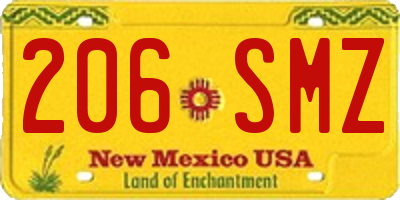 NM license plate 206SMZ