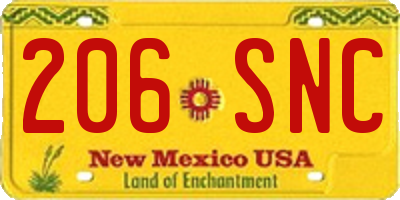 NM license plate 206SNC