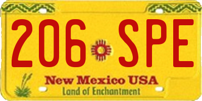 NM license plate 206SPE