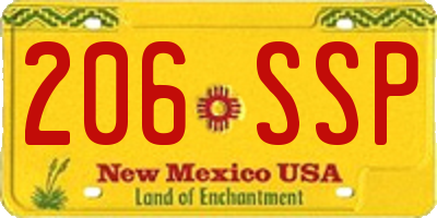NM license plate 206SSP
