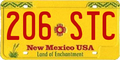 NM license plate 206STC