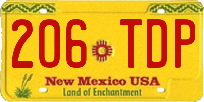 NM license plate 206TDP
