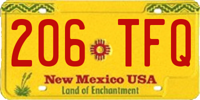 NM license plate 206TFQ