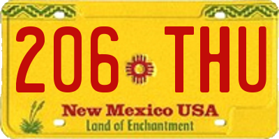 NM license plate 206THU