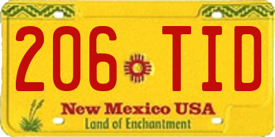 NM license plate 206TID